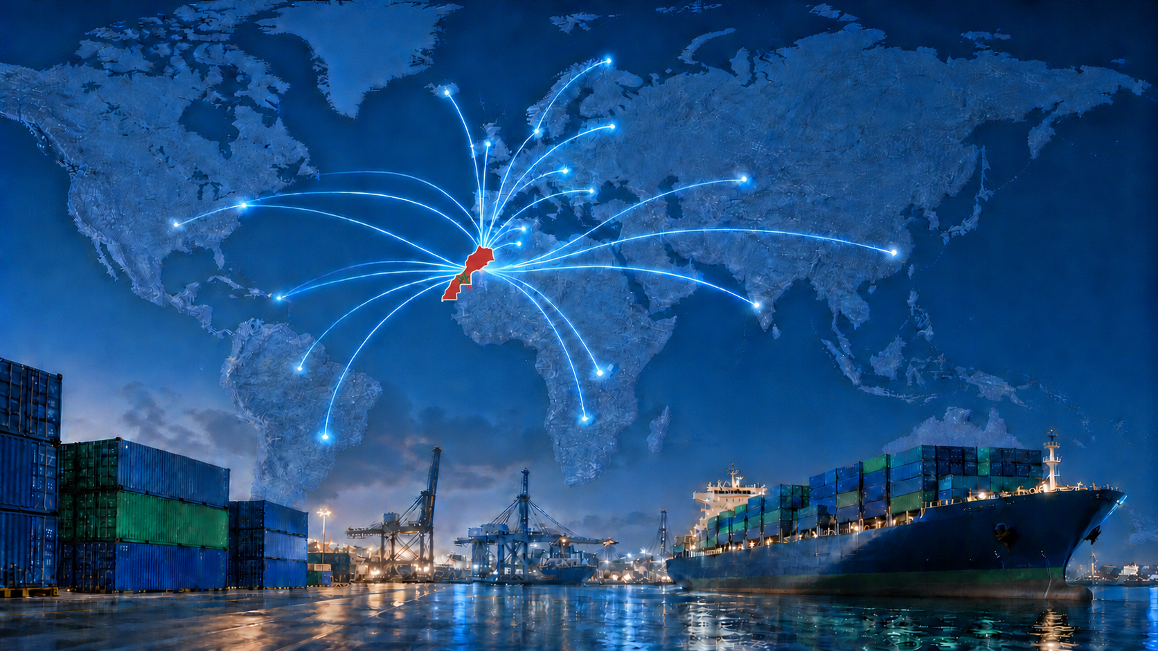 Flux logistiques internationaux reliant le Maroc à l’Europe et au monde